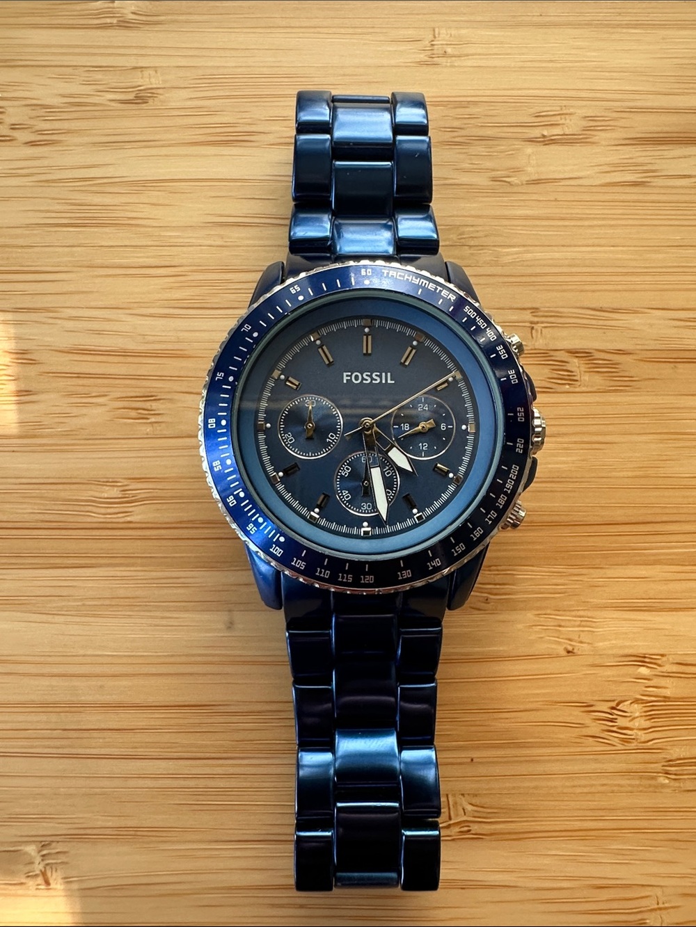 Fossil Women’s Blue Chronograph Watch - Needs new battery